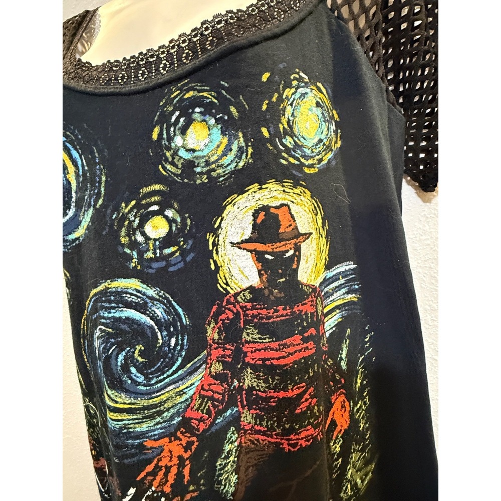 CUSTOM STARRY NIGHT SHIRT DRESS? Women's Freddy Krueger t-shirt SEE MEASUREMENTS - Picture 3 of 12